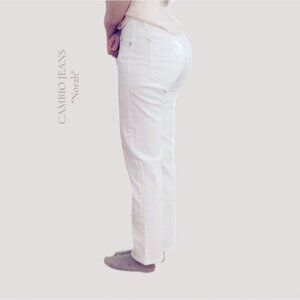 Vintage Premium CAMBIO "Norah" Comfy White Straight Jeans